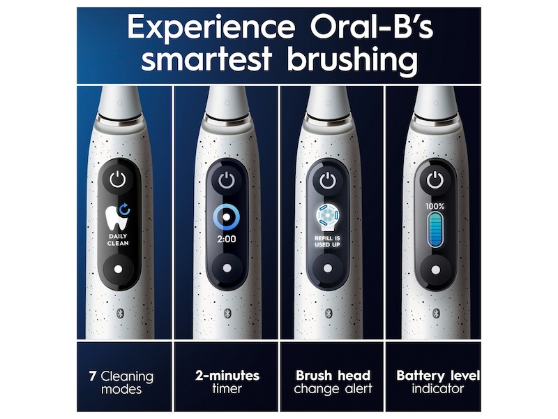 Oral-B iO 10 Elektrisk Tannbørste (stardust hvit) Elektriske tannbørster