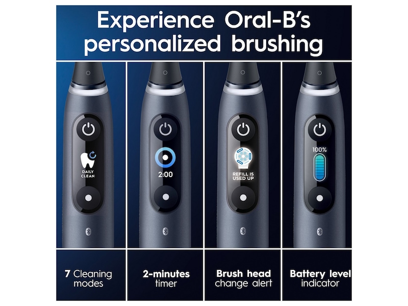 Oral-B iO 9 Duo Elektriske Tannbørster (sort & lys rosa) Elektriske tannbørster