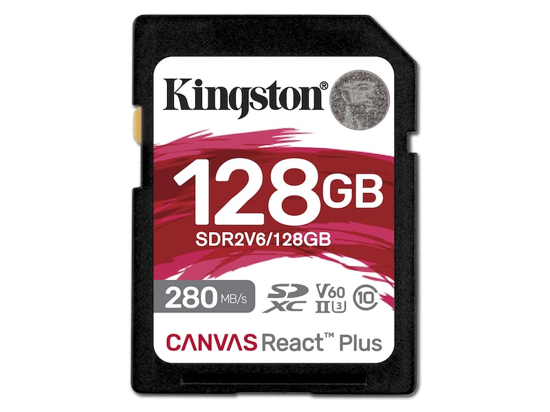 Kingston Canvas React Plus V60 128GB Minnekort til foto & video