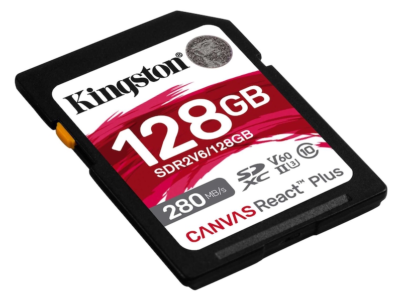 Kingston Canvas React Plus V60 128GB Minnekort til foto & video