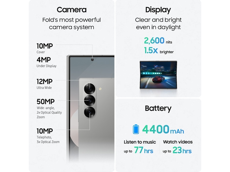 Samsung Galaxy Z Fold6 1TB (silver shadow) Mobiltelefoner