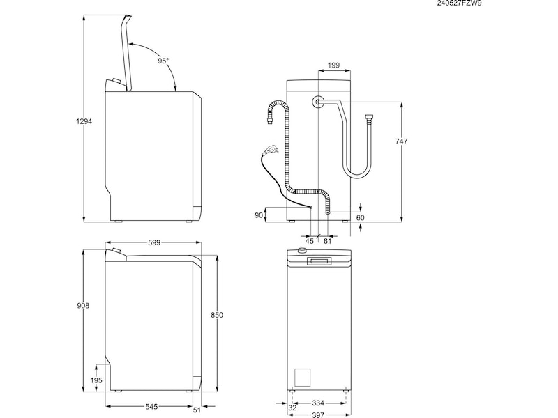 Electrolux EW6T272P5P Toppmatet vaskemaskin (hvit) Vaskemaskin