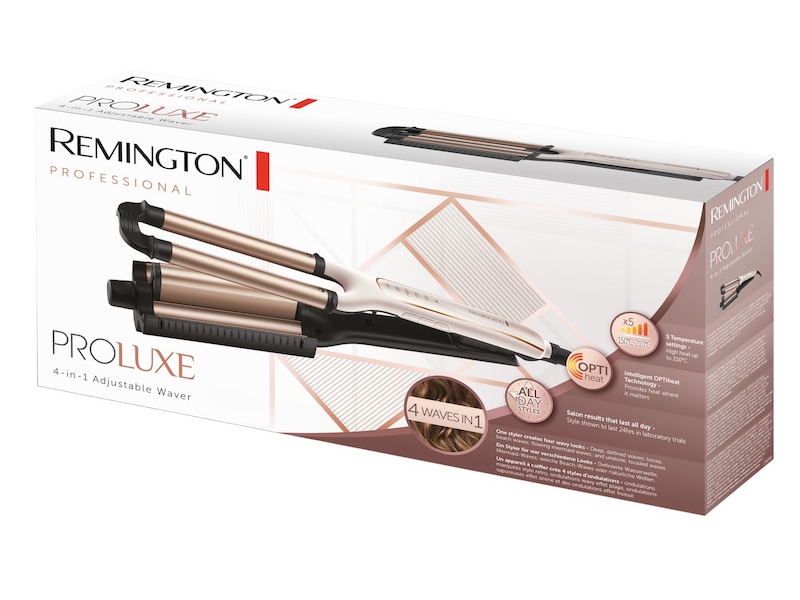 Remington PROluxe 4-in-1 Justerbar bølgetang Hårpleie & styling