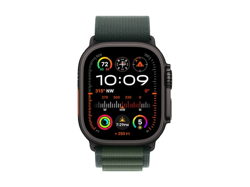 Apple Watch 49mm Natural Titanium Alpine Loop (dark green) Reim