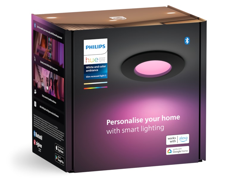 Philips Hue Slim innfelt spotlight 90 mm (sort) Taklampe