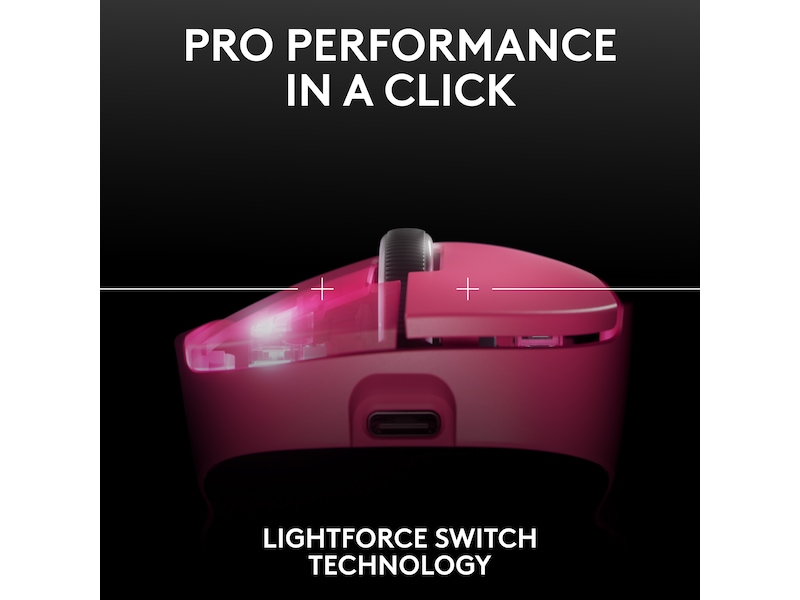 Logitech G Pro X Superlight 2 DEX trådløs gamingmus (rosa) -B-Grade Demo mus