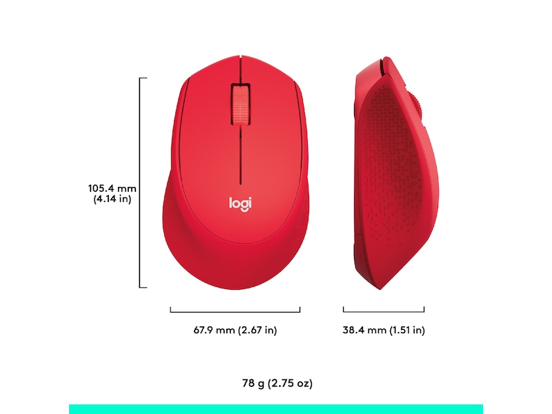 Logitech M330 Silent Plus Trådløs Rød Mus