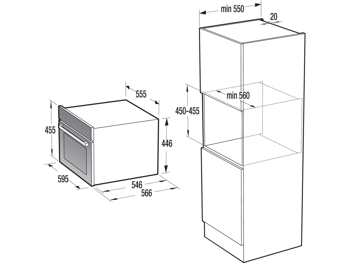 Gorenje BCM4547A10BG Integrert mikrobølgeovn (sort) Stekeovn