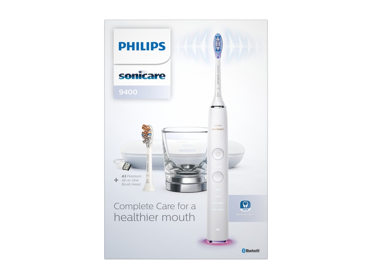 Philips DiamondClean Smart 9400 Sonic eletrisk tannbørste HX9917/88 (hvit) Elektriske tannbørster