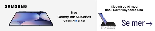 Ved kjøp av Galaxy Tab S10+ eller S10 Ultra i kampanjeperioden, får du Book Cover Keyboard Slim med på kjøpet. Tilbudet gjelder fra 26.09.24 - 19.01.25.