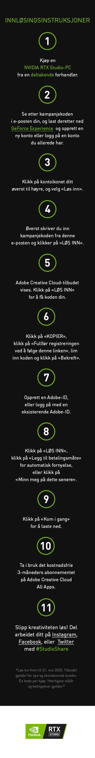 Slik går du frem for å få dine 3 måneder med Adobe Creative Cloud